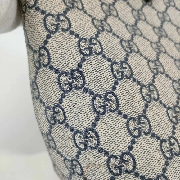 GG Supreme Monogram Linea A Foldover Tote Beige Blue Hibiscus Red - Picture 4 of 16